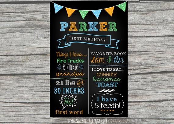 Birthday Chalkboard Template Luxury First Birthday Chalkboard Template Chalkboard by