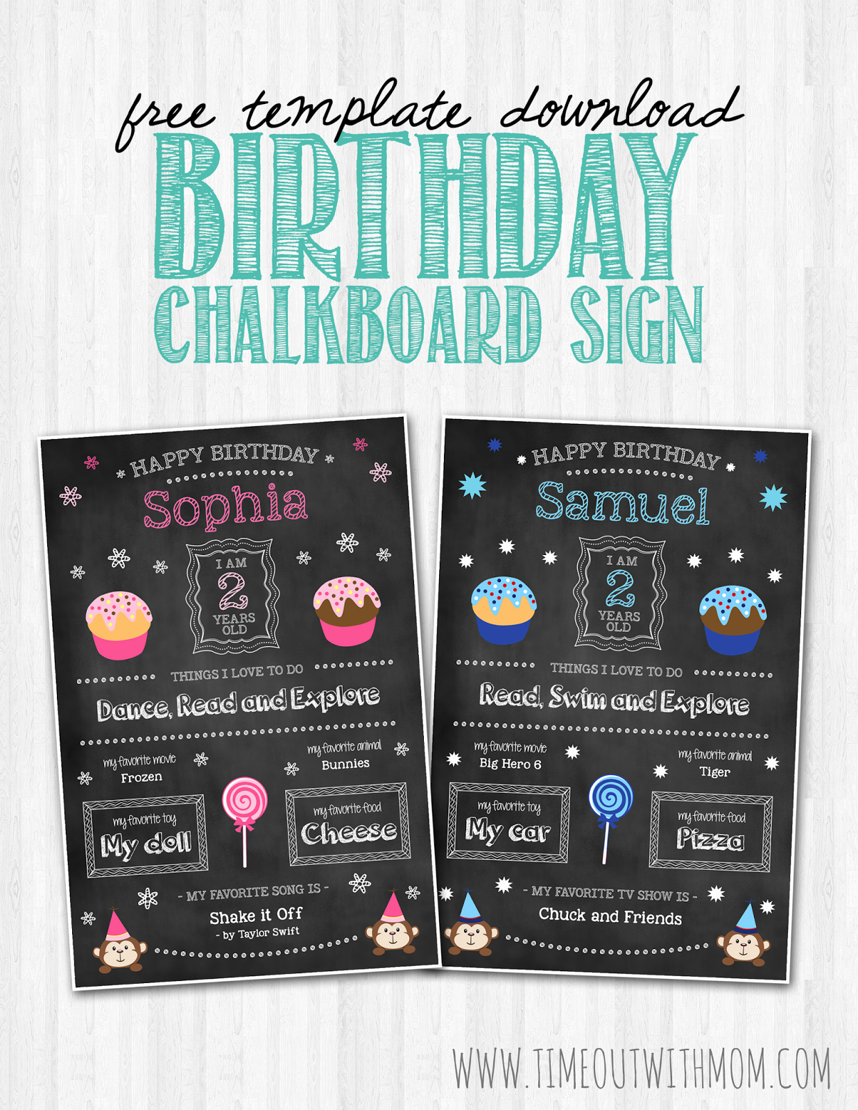 Birthday Chalkboard Template New Birthday Chalkboard Sign Template and Tutorial