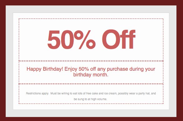 Birthday Coupons Template Best Of 28 Homemade Coupon Templates – Free Sample Example