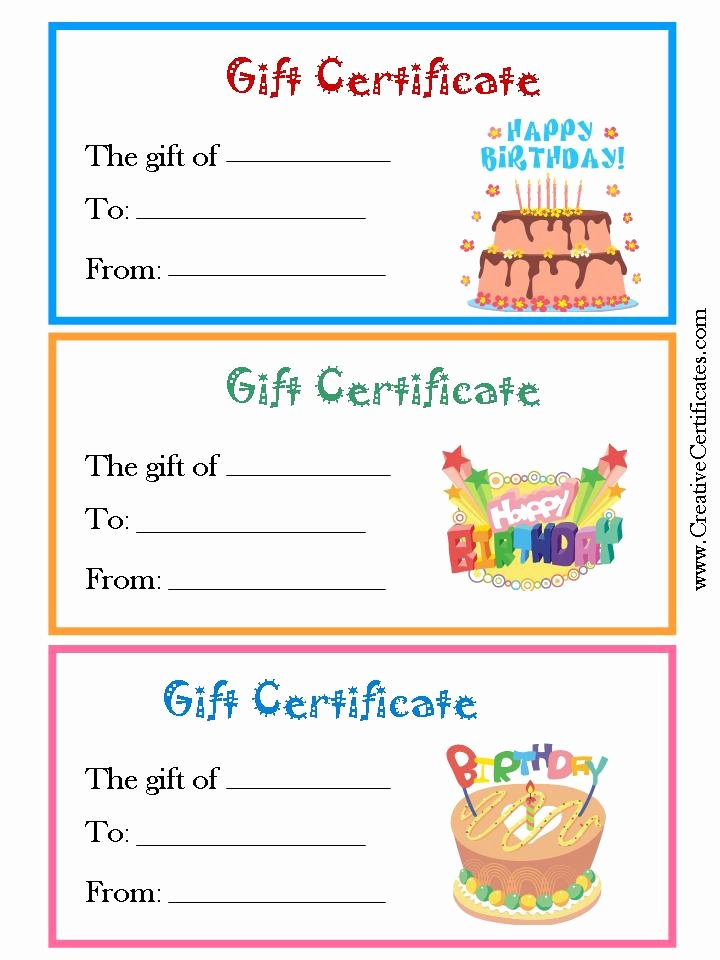 Birthday Coupons Template Best Of Printable Gift Certificate Birthday