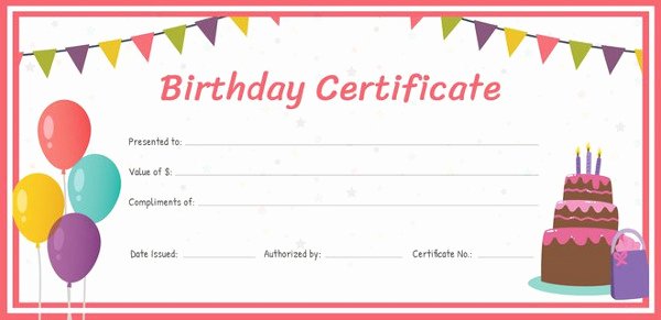 Birthday Coupons Template Fresh 20 Birthday Gift Certificate Templates Free Sample