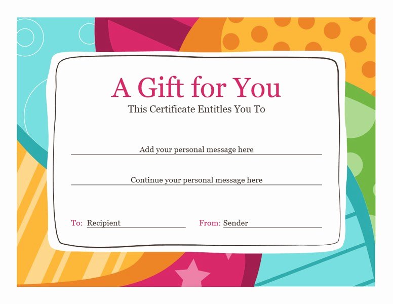 Birthday Coupons Template Fresh Birthday T Certificate Bright Design