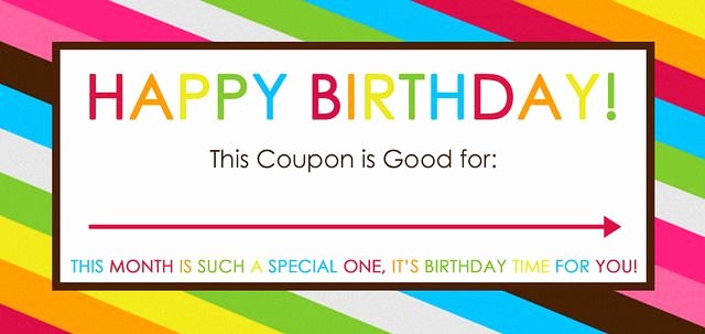 Birthday Coupons Template Inspirational Free Printable Birthday Coupons