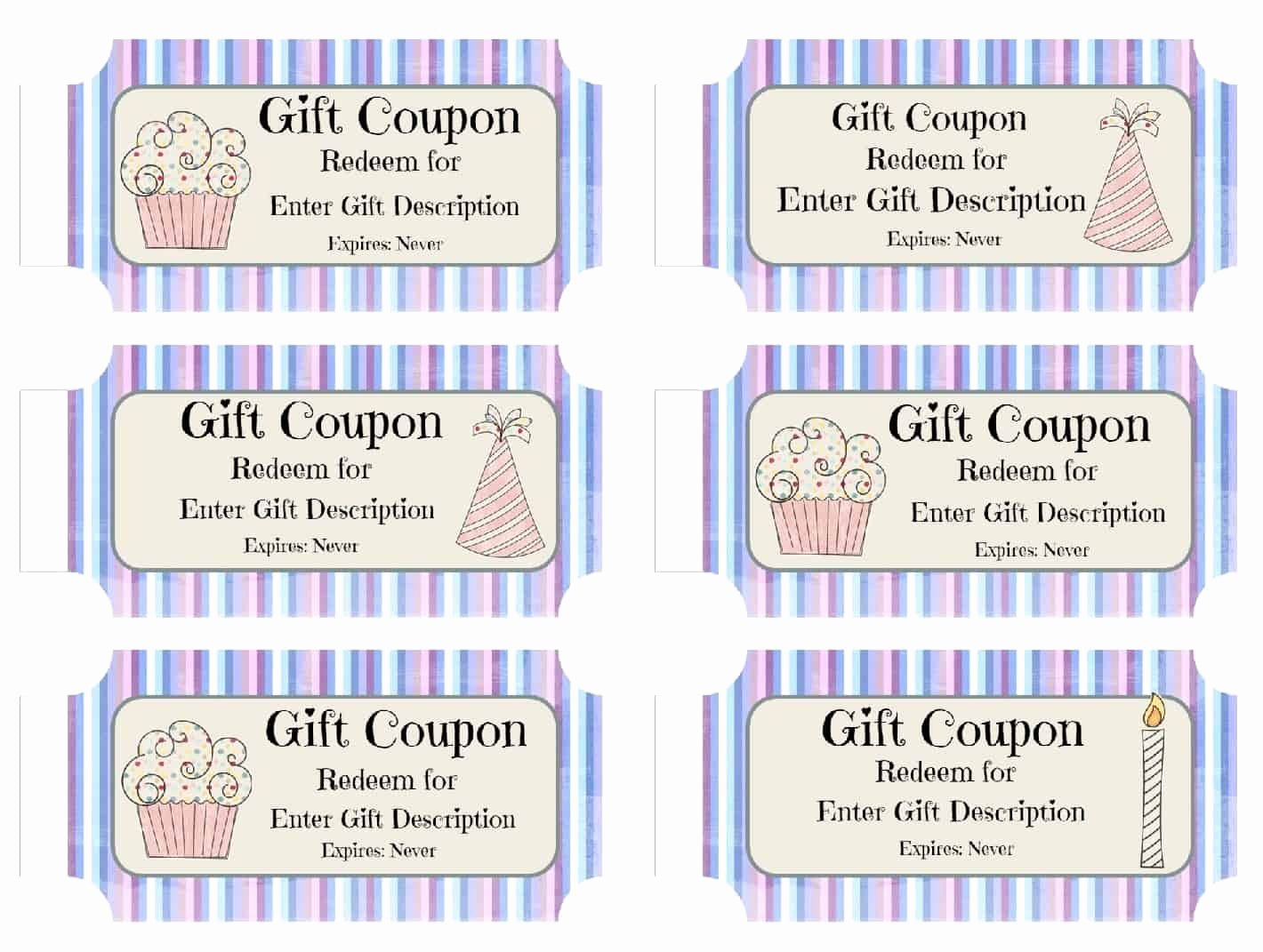 Birthday Coupons Template New Free Custom Birthday Coupons Customize Line &amp; Print at