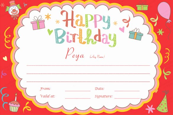 Birthday Coupons Template Unique 23 Birthday Certificate Templates Psd Eps In Design