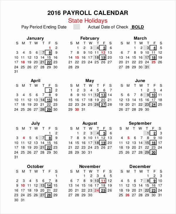 Biweekly Payroll Calendar Template 2017 Awesome 14 2018 Biweekly Payroll Calendar