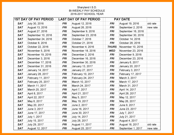 Biweekly Payroll Calendar Template 2017 Elegant 7 Biweekly Payroll Calendar Template