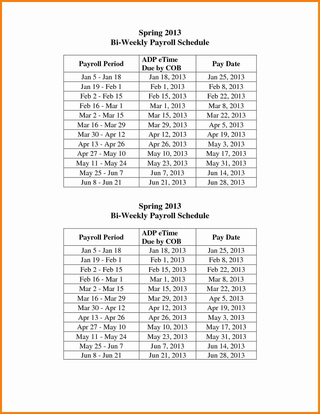 Biweekly Payroll Calendar Template 2019 Beautiful 7 Biweekly Payroll Calendar 2015 Template