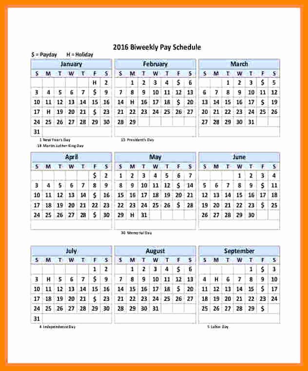 Biweekly Payroll Calendar Template 2019 New 14 Payroll Calendar Bi Weekly 2018