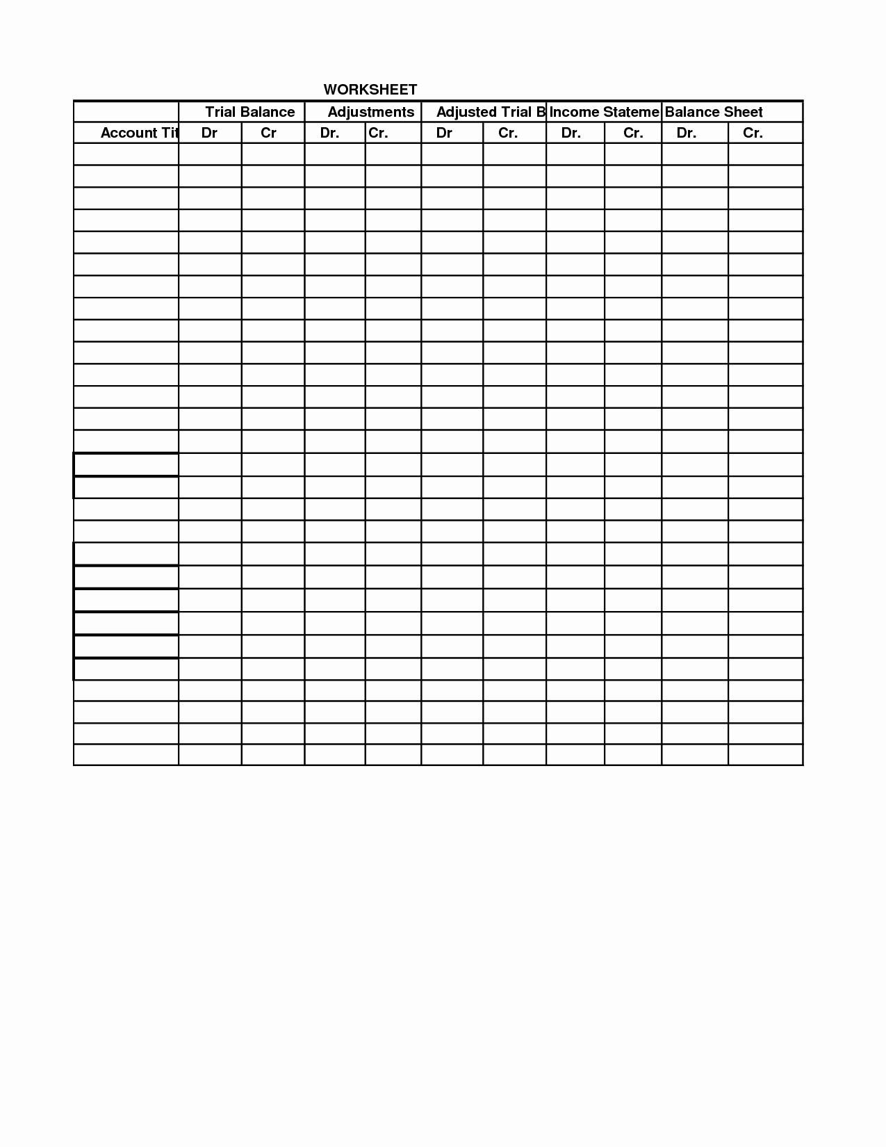 Blank 10 Column Worksheet Template Lovely 16 Best Of Blank Worksheet Templates Blank 10