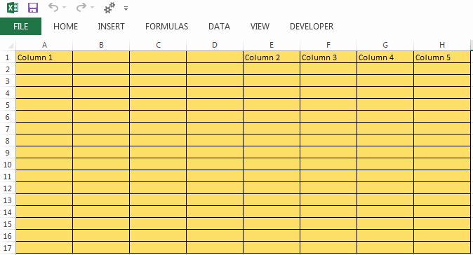 Blank 10 Column Worksheet Template Lovely Inserting Columns In Excel Worksheet Using Vba