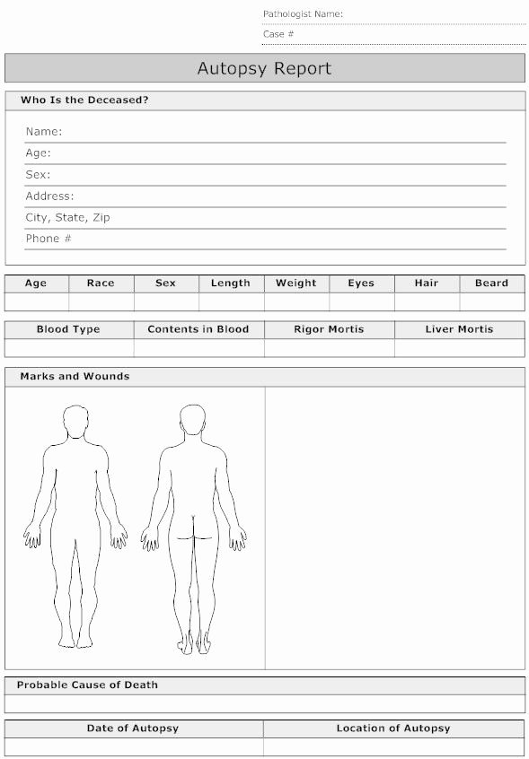 Blank Autopsy Report Template Elegant Sample Coroner S Report Yahoo Image Search Results