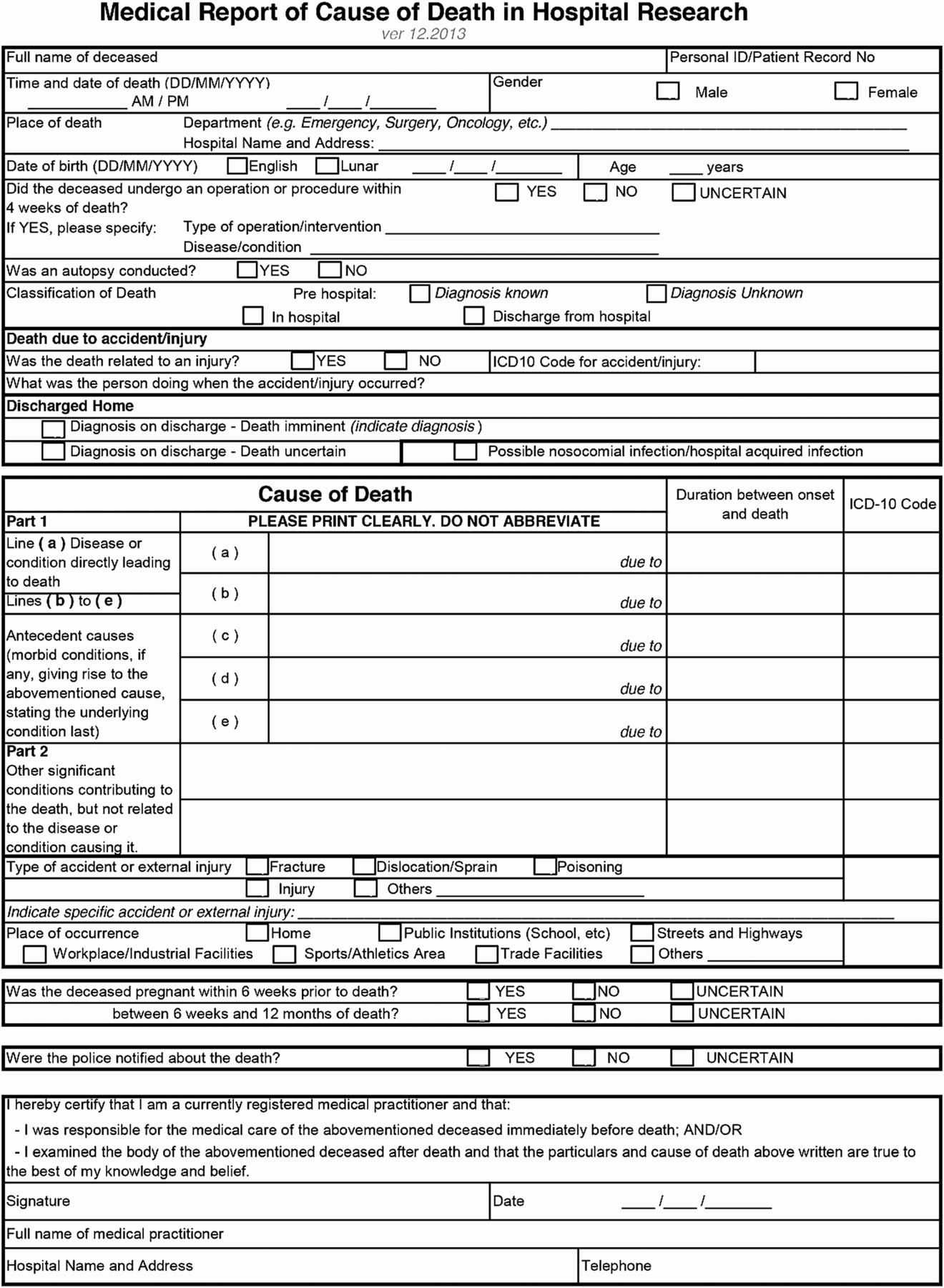 Blank Autopsy Report Template Lovely Improving Hospital Certification In Viet Nam