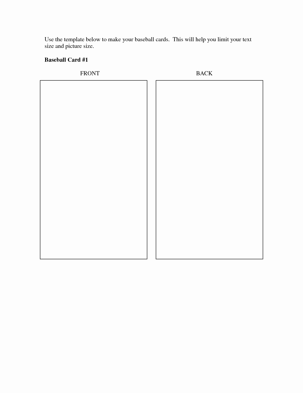 Blank Baseball Card Template Elegant Best S Of Baseball Trading Card Template Printable