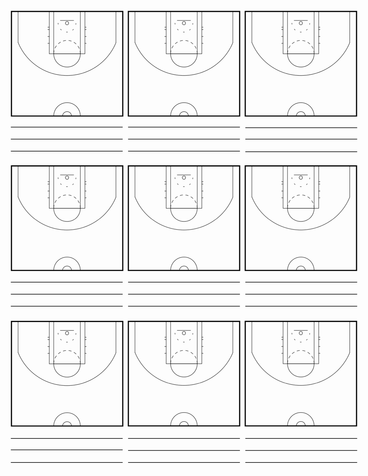 Blank Basketball Practice Plan Template Awesome 7 Best Of Basketball Court Diagrams for Plays