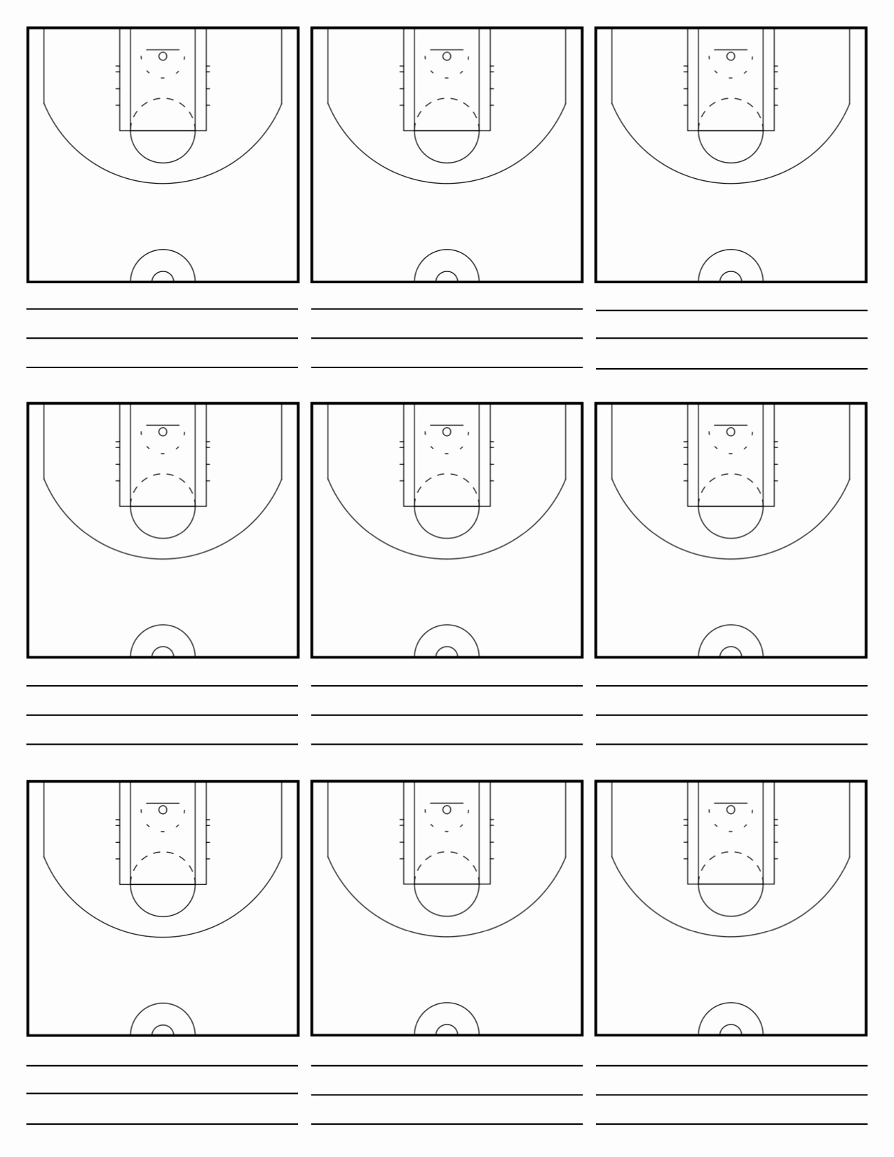 Blank Basketball Practice Plan Template Awesome 7 Best Of Basketball Court Diagrams for Plays