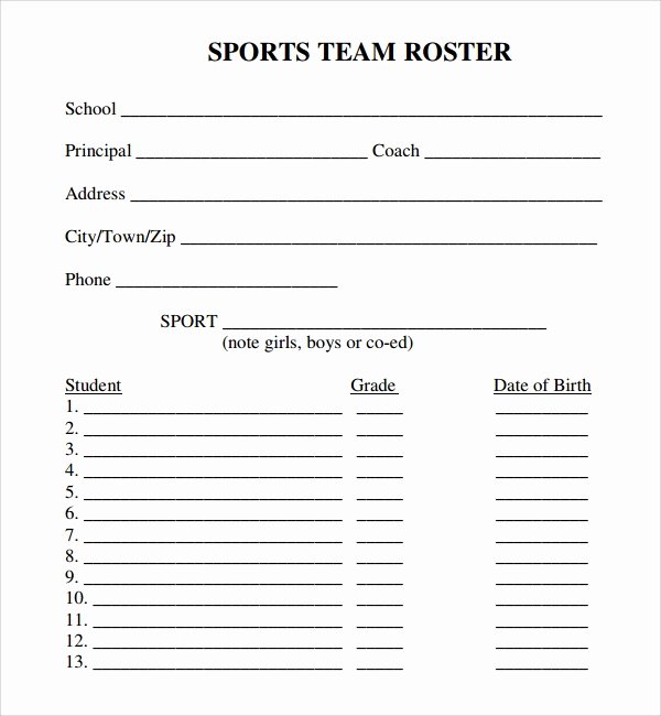 Blank Basketball Practice Plan Template Luxury 8 Sports Roster Templates