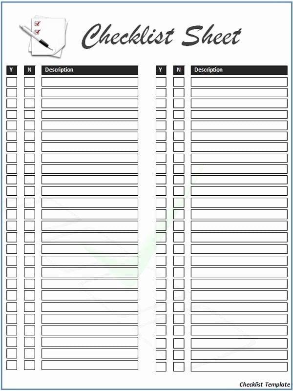 Blank Business Check Template Word Beautiful 5 Checklist Templates Word Excel Pdf Templates