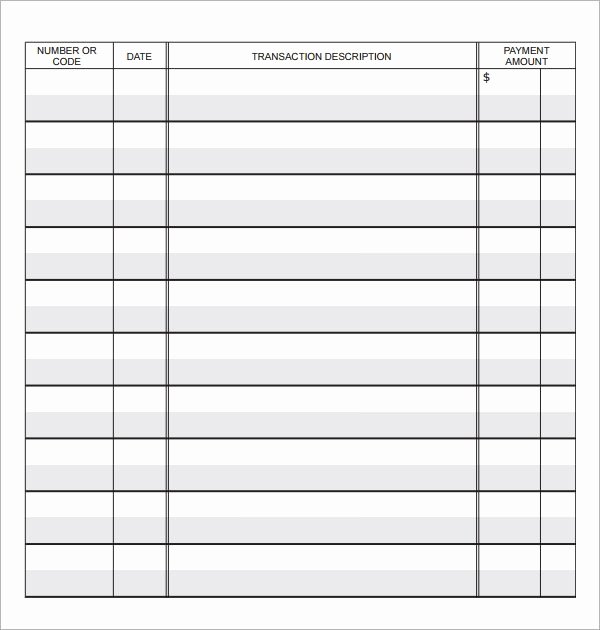 Blank Business Check Template Word Fresh 10 Sample Check Register Templates to Download