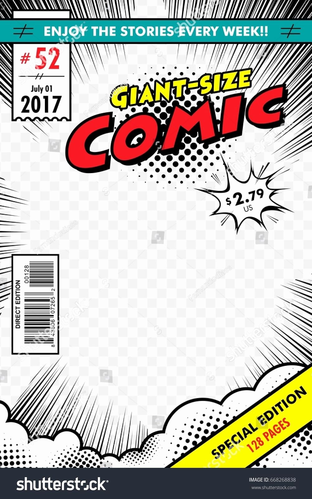 Blank Comic Book Cover Template Fresh Ic Book Cover Giant Size with Transparent Background