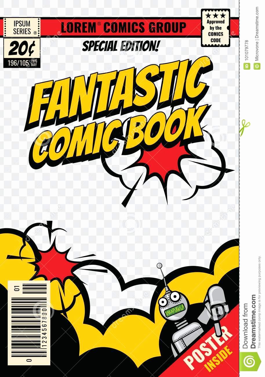 Blank Comic Book Cover Template Fresh Ic Book Cover Vector Template Stock Vector