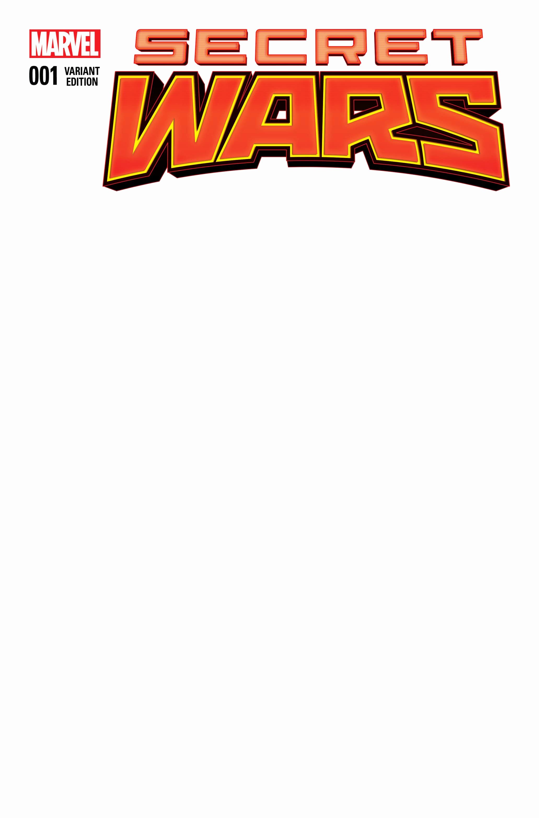 Blank Comic Book Cover Template Inspirational Secret Wars 1 Blank Variant