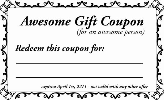 Blank Coupon Template for Word Luxury Printable Gift Coupon Templates for Birthdays for Any