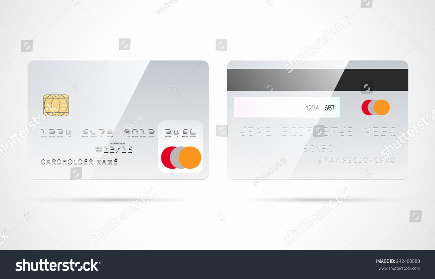 Blank Credit Card Template Elegant Blank Silver Debit Credit Card Template Stock Vector