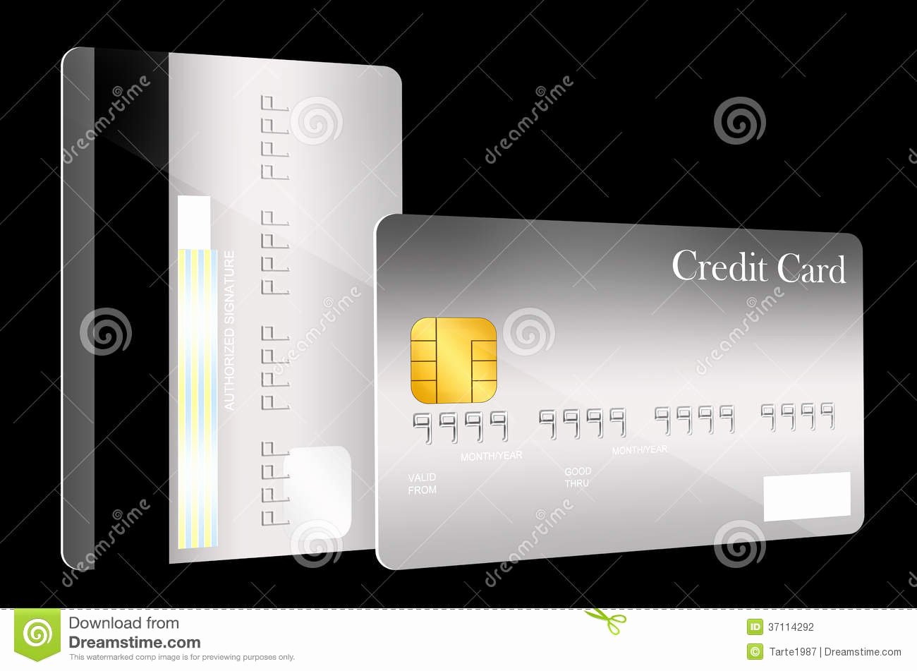 Blank Credit Card Template Fresh Front and Back Credit Card Template Stock Illustration