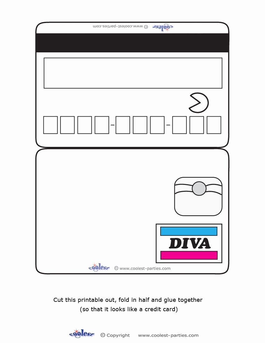 Blank Credit Card Template New Blank Printable Diva Credit Card Invitations Coolest