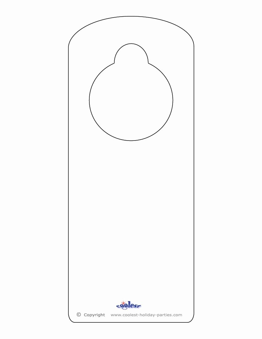 Blank Door Hanger Template for Word Best Of Blank Printable Doorknob Hanger Template
