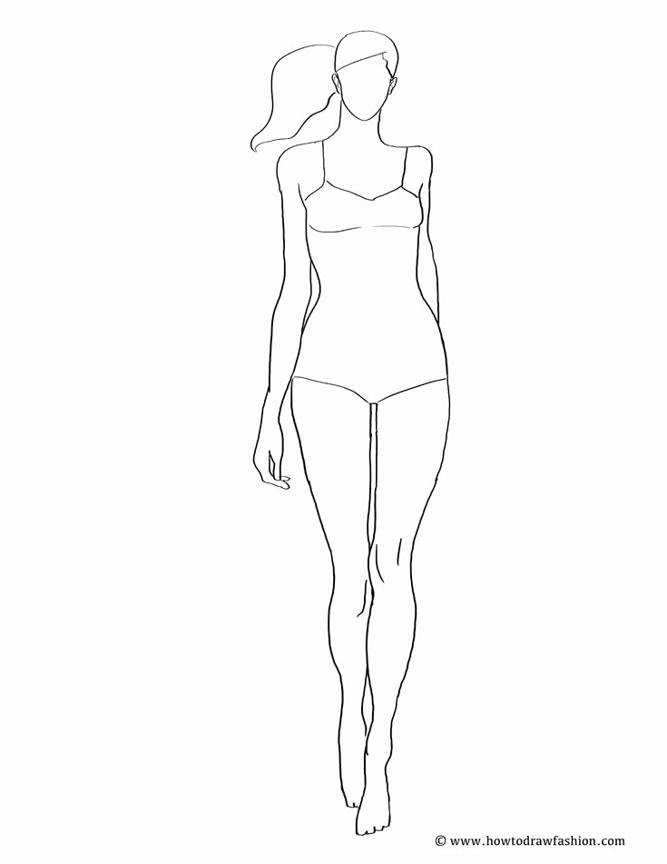 Blank Female Body Template Elegant Blank Fashion Sketch Body Art and Face Designs