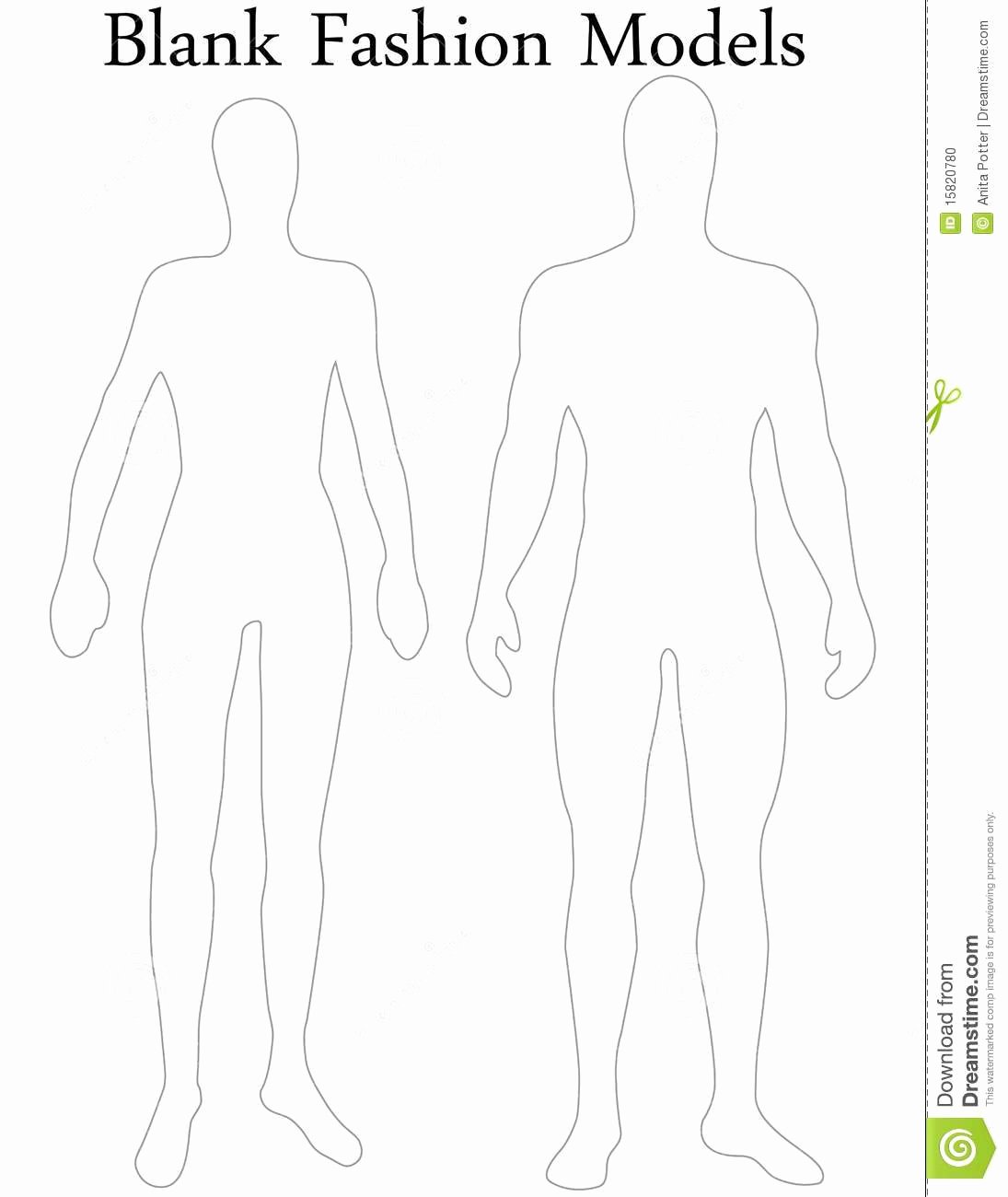 Blank Female Body Template Elegant Paper Doll Body Template