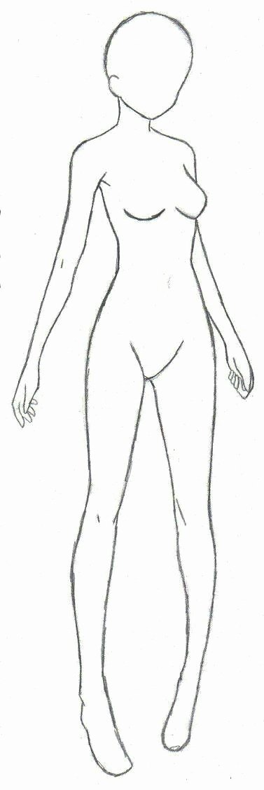 Blank Female Body Template Luxury Anime Girl Body Outline – 101 Clip Art