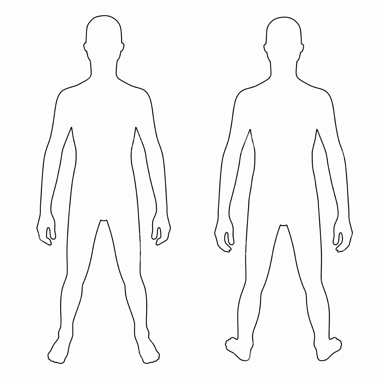 Blank Female Body Template Luxury Human Body Outline