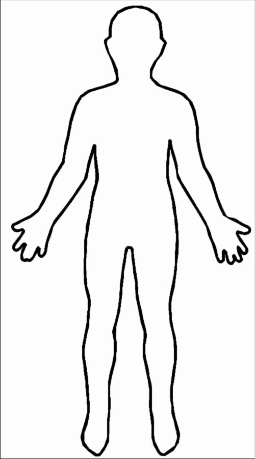 Blank Female Body Template Unique Human Body Outline Sketch for Children Adjectives