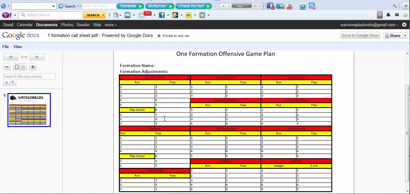 Blank Football Play Sheet Template Unique Blank Football Play Sheet Template