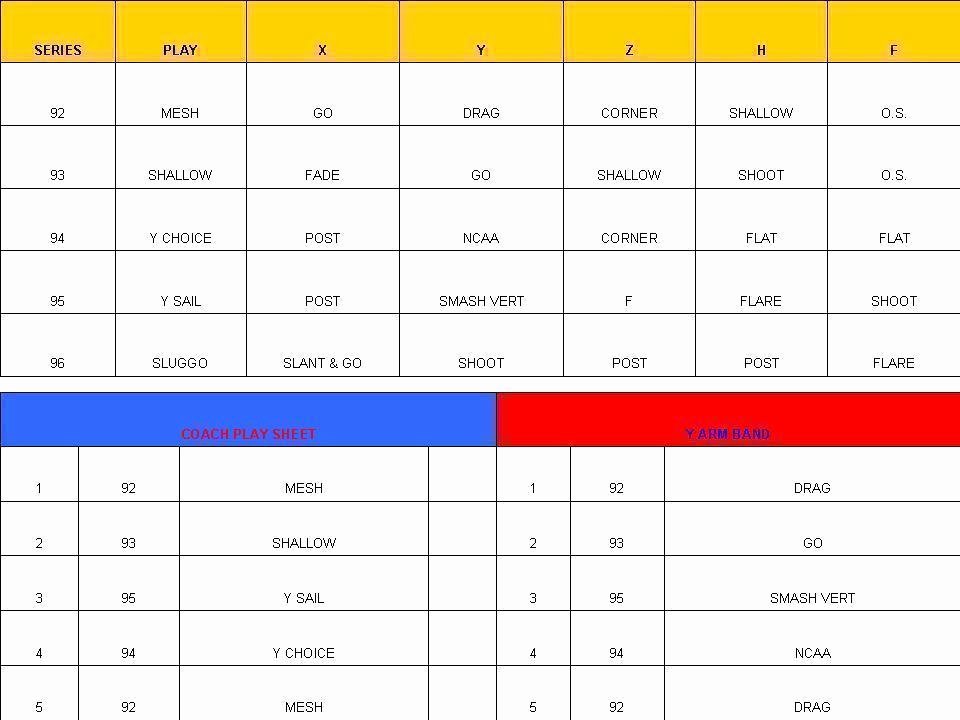 Blank Football Play Sheets Elegant 23 Of Football Call Sheet Template Excel