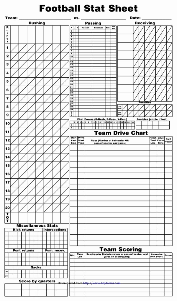 Blank Football Play Sheets Fresh Download Blank Football Scoresheet for Free formtemplate