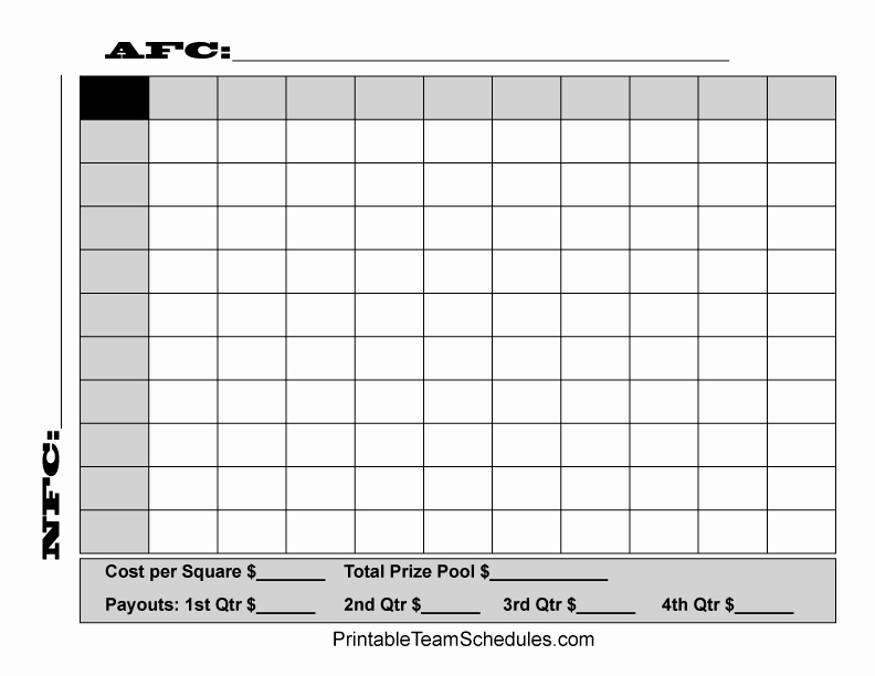 Blank Football Pool Sheets Awesome Super Bowl Squares How to Win During Super Bowl Lii