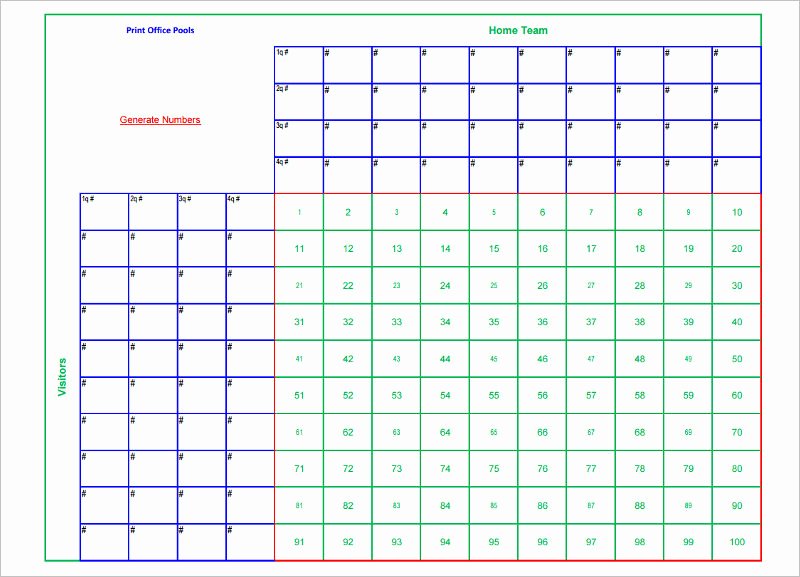 Blank Football Pool Sheets Beautiful 33 Printable Football Square Templates Free Excel Word