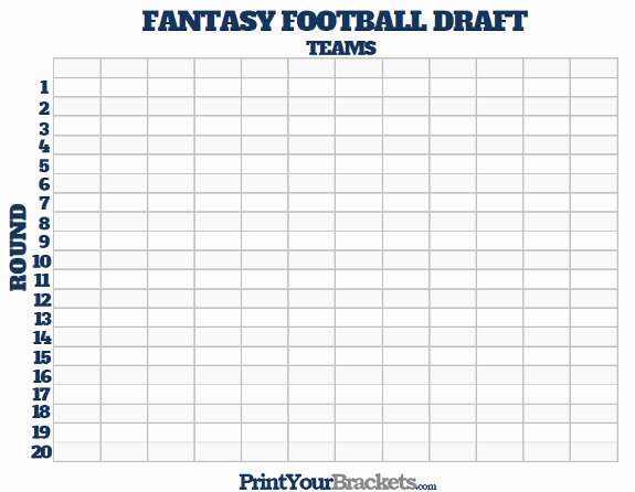 Blank Football Pool Sheets Beautiful Printable Fantasy Football Draft Board Free