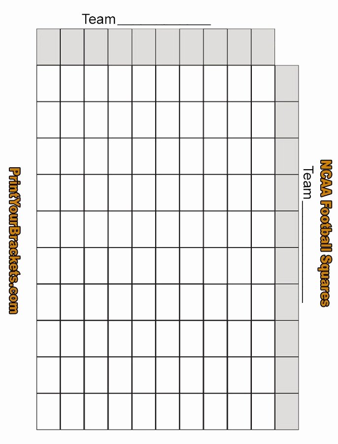 Blank Football Pool Sheets Elegant Printable Football Squares