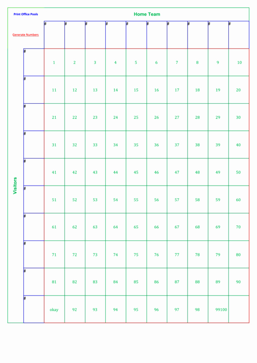 Blank Football Pool Sheets Fresh Fillable Football Pool Sheets 4 Printable Pdf