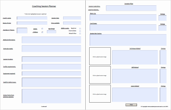 Blank Football Practice Plan Template Elegant Interactive Session Plans™ Academy soccer Coach