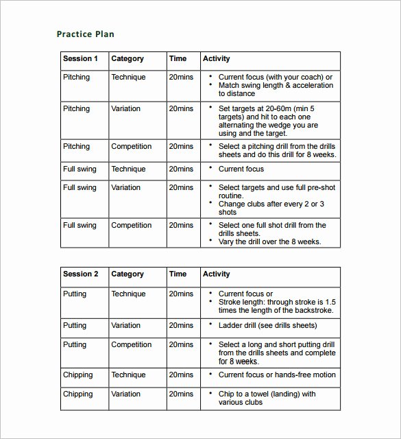 Blank Football Practice Plan Template Fresh 11 Practice Schedule Templates Doc Pdf