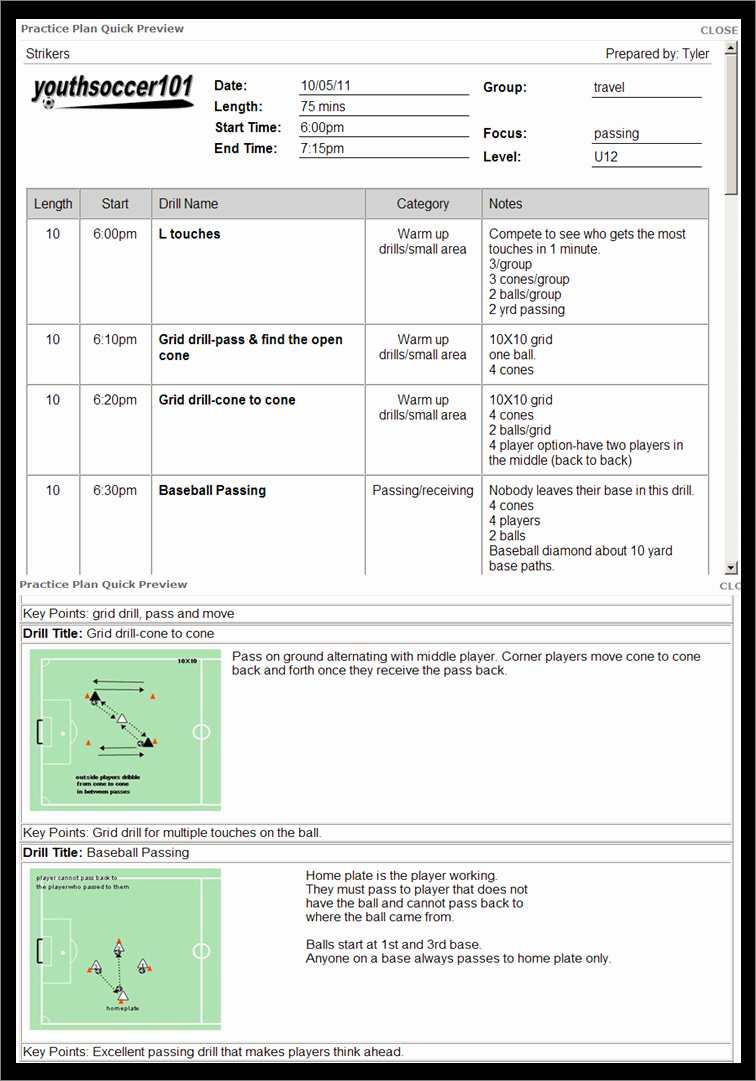 Blank Football Practice Plan Template Lovely soccer Practice Planner software Diohili