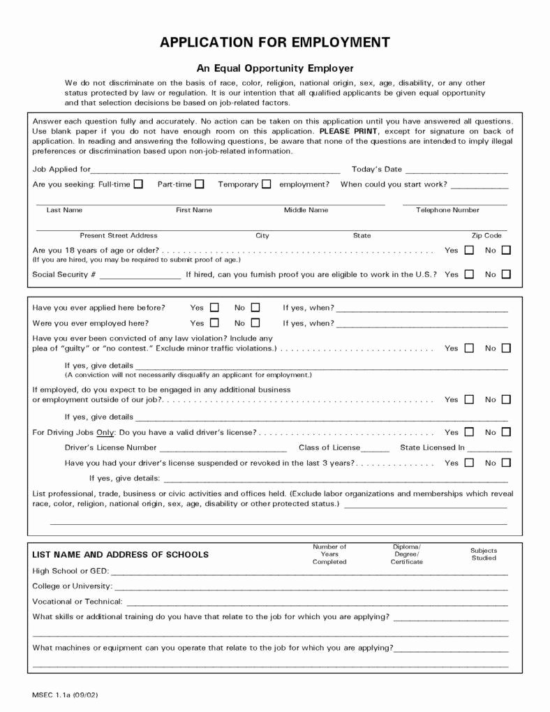 Blank Job Application form Inspirational 7 Application form Templates
