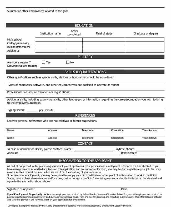Blank Job Application form Inspirational Blank Job Application form Templates &amp; Samples Pdf Word