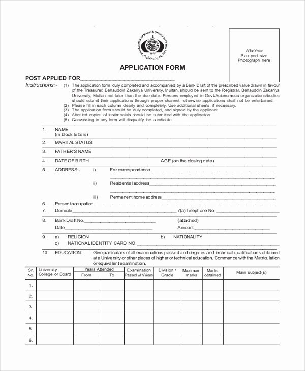 Blank Job Application form Luxury Sample Blank Job Application form 8 Free Documents In Pdf